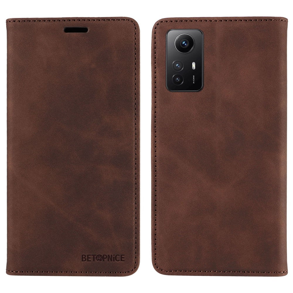 BETOPNICE 003 Stativfodral för Xiaomi Redmi Note 12S 4G RFID-blockerande mobilplånbok i läder