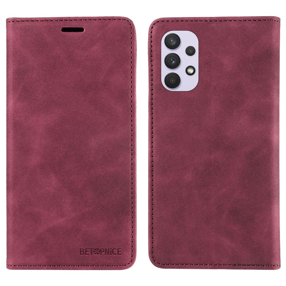 BETOPNICE 003 Pungcover til Samsung Galaxy A32 5G / M32 5G RFID-blokerende Telefon Læder Stand Etui