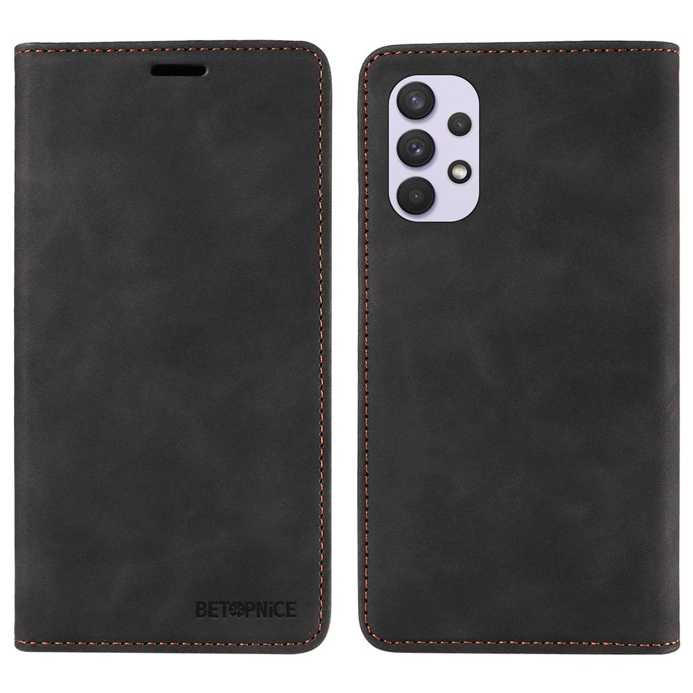 BETOPNICE 003 Pungcover til Samsung Galaxy A32 5G / M32 5G RFID-blokerende Telefon Læder Stand Etui