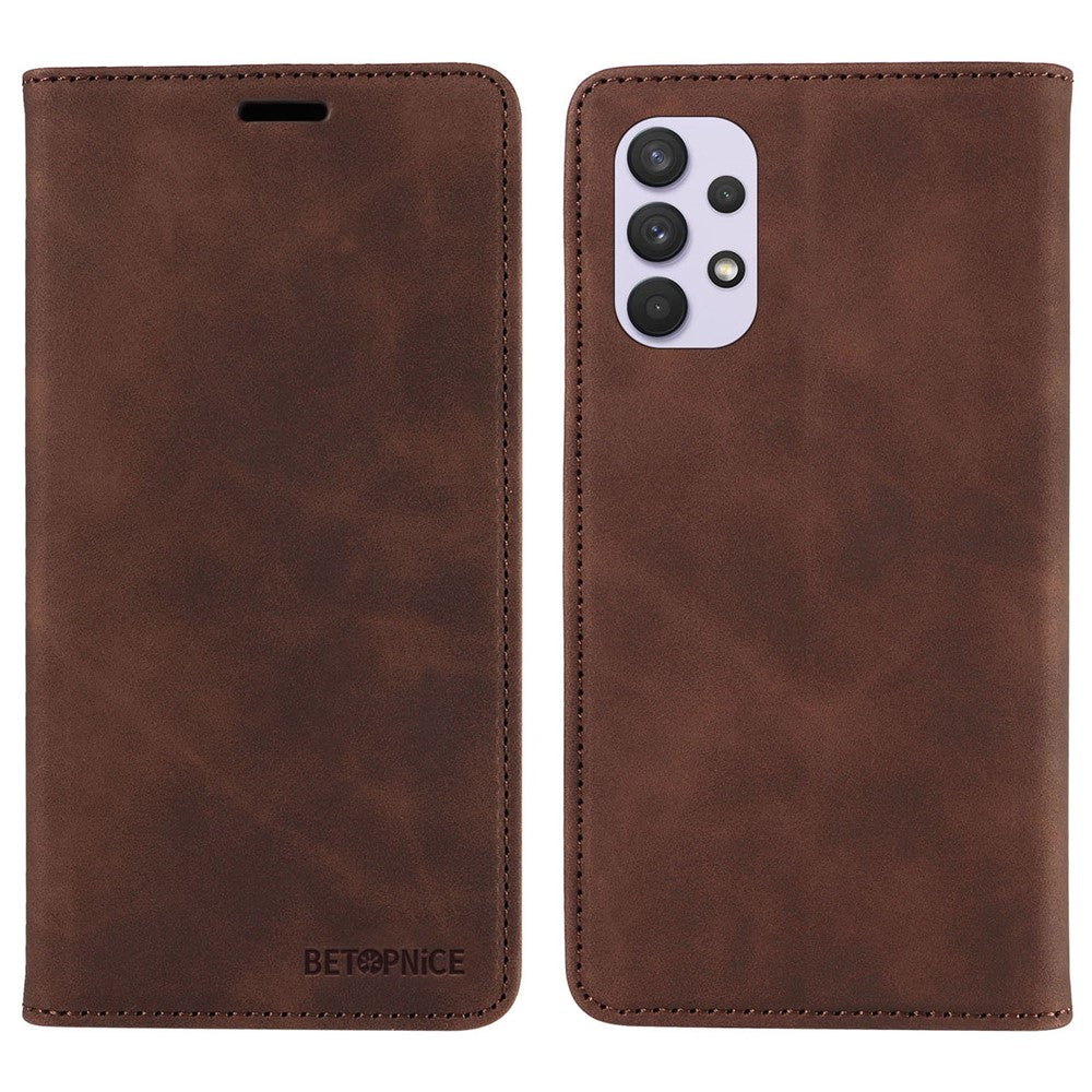 BETOPNICE 003 Pungcover til Samsung Galaxy A32 5G / M32 5G RFID-blokerende Telefon Læder Stand Etui