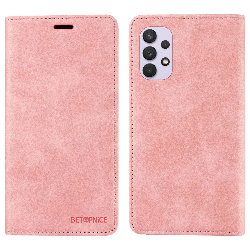 BETOPNICE 003 Phone Cover for Samsung Galaxy A32 4G (EU Version) RFID Blocking Wallet Leather Stand Case