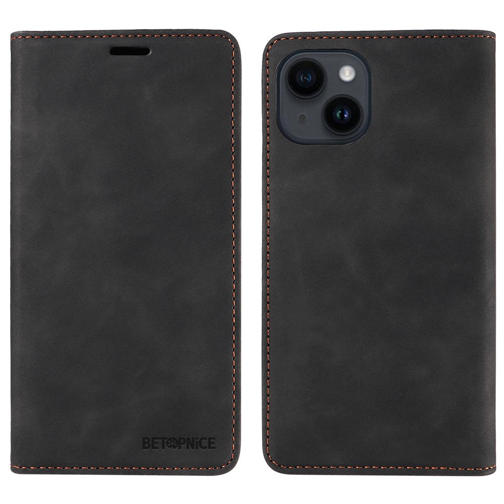 BETOPNICE 003 For iPhone 13 mini 5.4 inch Cell Phone Cover RFID Blocking Wallet Leather Stand Case
