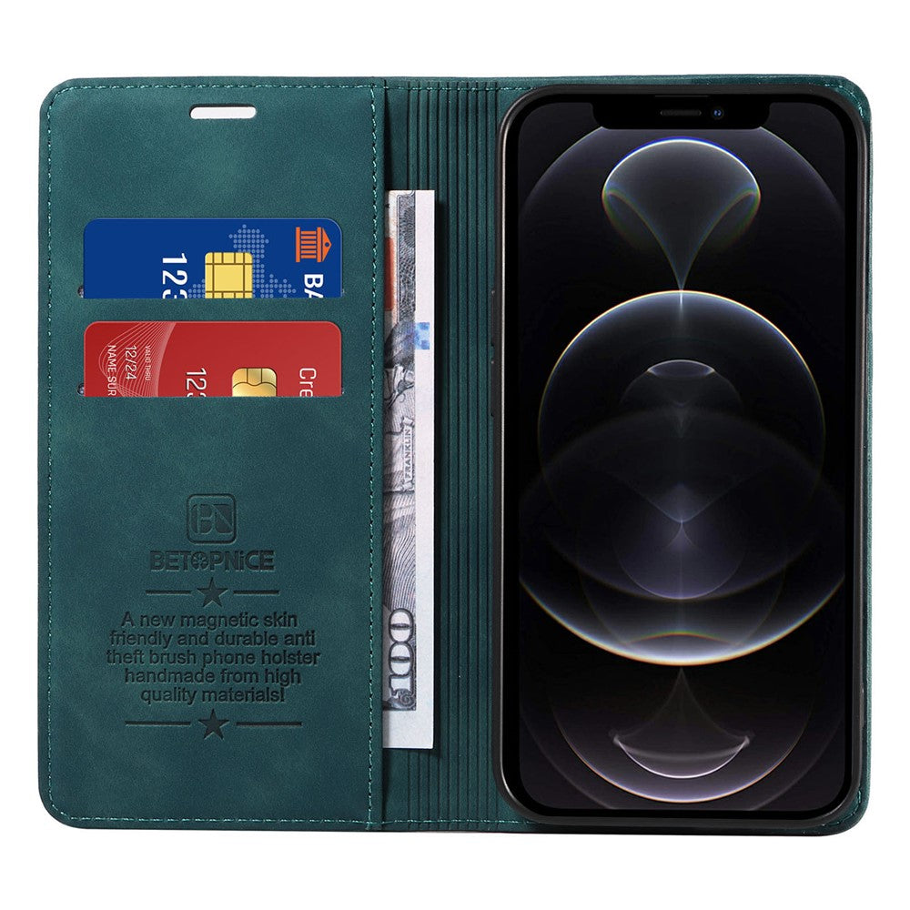 BETOPNICE 003 For iPhone 12 Pro Max 6.7 inch Anti-scratch Phone Cover Wallet Leather Stand RFID Blocking Case