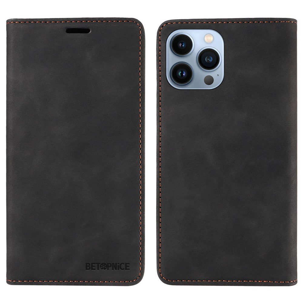 BETOPNICE 003 For iPhone 12 Pro Max 6.7 inch Anti-scratch Phone Cover Wallet Leather Stand RFID Blocking Case