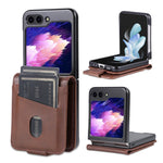 AZNS For Samsung Galaxy Z Flip5 5G Leather Phone Case Card Holder Phone Cover