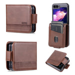 AZNS For Samsung Galaxy Z Flip5 5G Leather Phone Case Card Holder Phone Cover