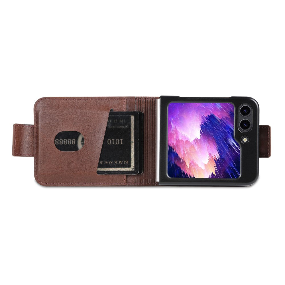 AZNS For Samsung Galaxy Z Flip5 5G Leather Phone Case Card Holder Phone Cover