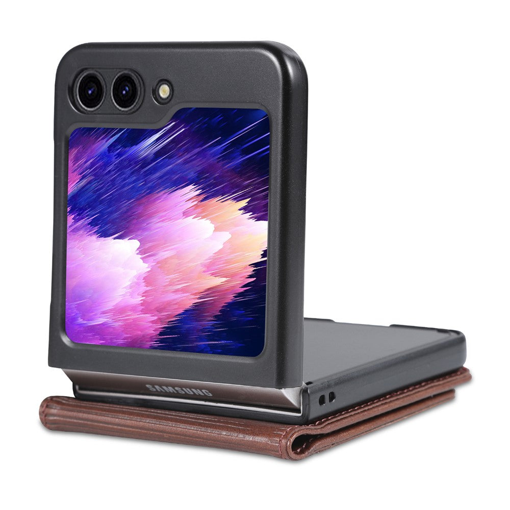 AZNS For Samsung Galaxy Z Flip5 5G Leather Phone Case Card Holder Phone Cover