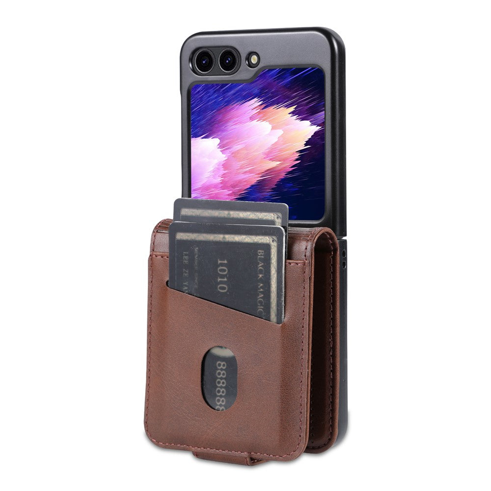 AZNS For Samsung Galaxy Z Flip5 5G Leather Phone Case Card Holder Phone Cover