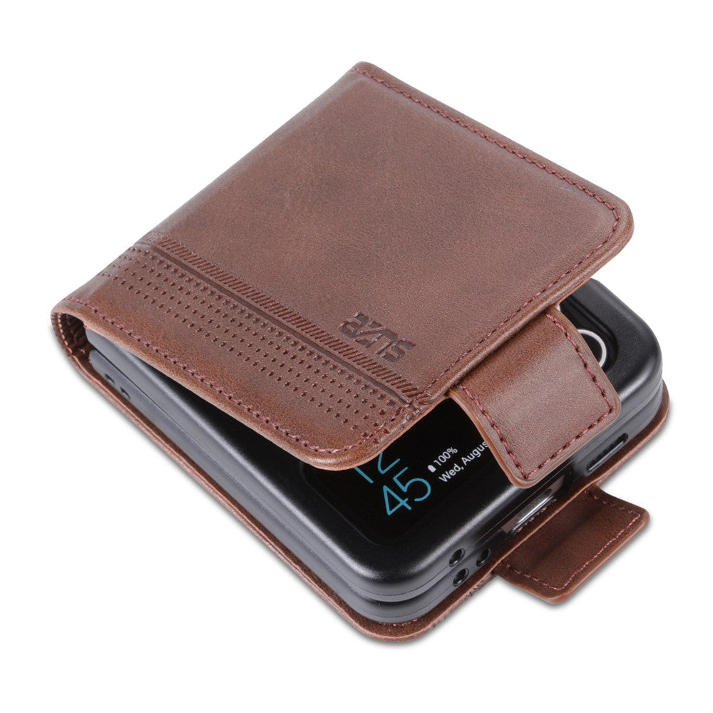AZNS For Samsung Galaxy Z Flip5 5G Leather Phone Case Card Holder Phone Cover
