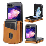 AZNS For Samsung Galaxy Z Flip5 5G Leather Phone Case Card Holder Phone Cover