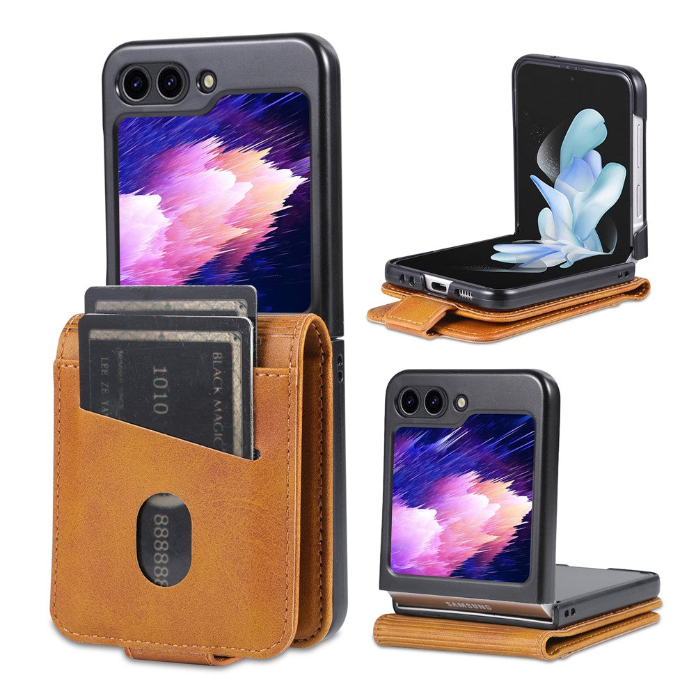 AZNS For Samsung Galaxy Z Flip5 5G Leather Phone Case Card Holder Phone Cover