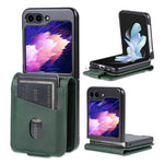 AZNS For Samsung Galaxy Z Flip5 5G Leather Phone Case Card Holder Phone Cover