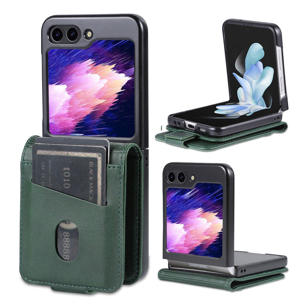AZNS For Samsung Galaxy Z Flip5 5G Leather Phone Case Card Holder Phone Cover