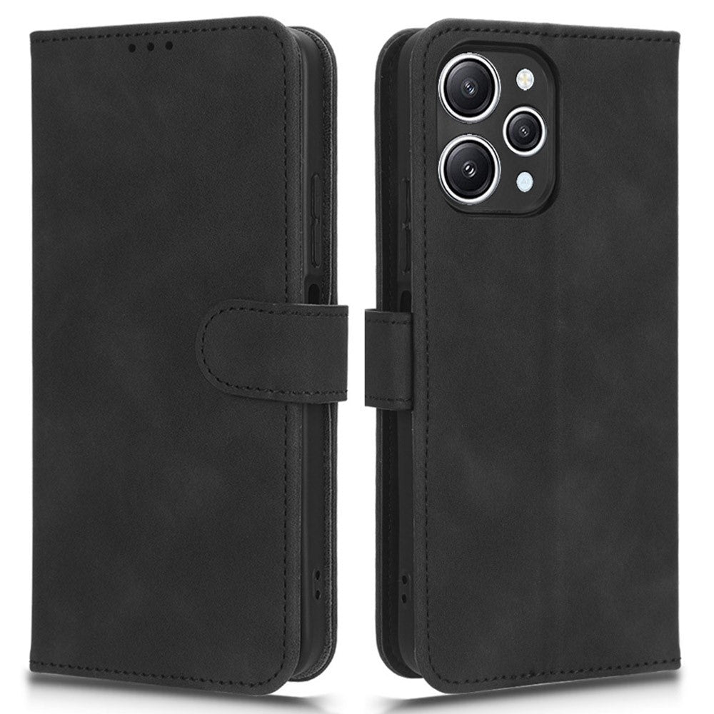 PU Leather Phone Cover for Xiaomi Redmi 12 4G , Cell Phone Case Skin-touch Stand Wallet Shell