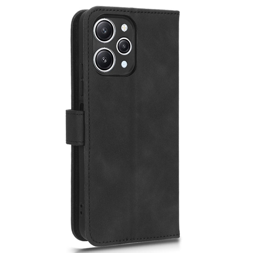 PU Leather Phone Cover for Xiaomi Redmi 12 4G , Cell Phone Case Skin-touch Stand Wallet Shell