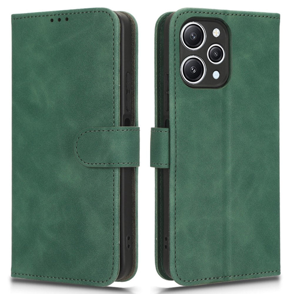 PU Leather Phone Cover for Xiaomi Redmi 12 4G , Cell Phone Case Skin-touch Stand Wallet Shell