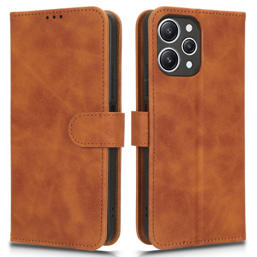 PU Leather Phone Cover for Xiaomi Redmi 12 4G , Cell Phone Case Skin-touch Stand Wallet Shell