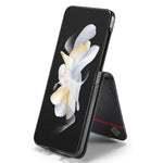 LC.IMEEKE For Samsung Galaxy Z Flip3 5G PU Leather Case Carbon Fiber Texture Card Holder Phone Cover