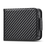 LC.IMEEKE For Samsung Galaxy Z Flip3 5G PU Leather Case Carbon Fiber Texture Card Holder Phone Cover