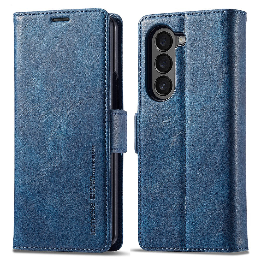 LC.IMEEKE For Samsung Galaxy Z Fold5 5G RFID Blocking Phone Case Wallet PU Leather Stand Cover