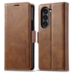 LC.IMEEKE For Samsung Galaxy Z Fold5 5G RFID Blocking Phone Case Wallet PU Leather Stand Cover