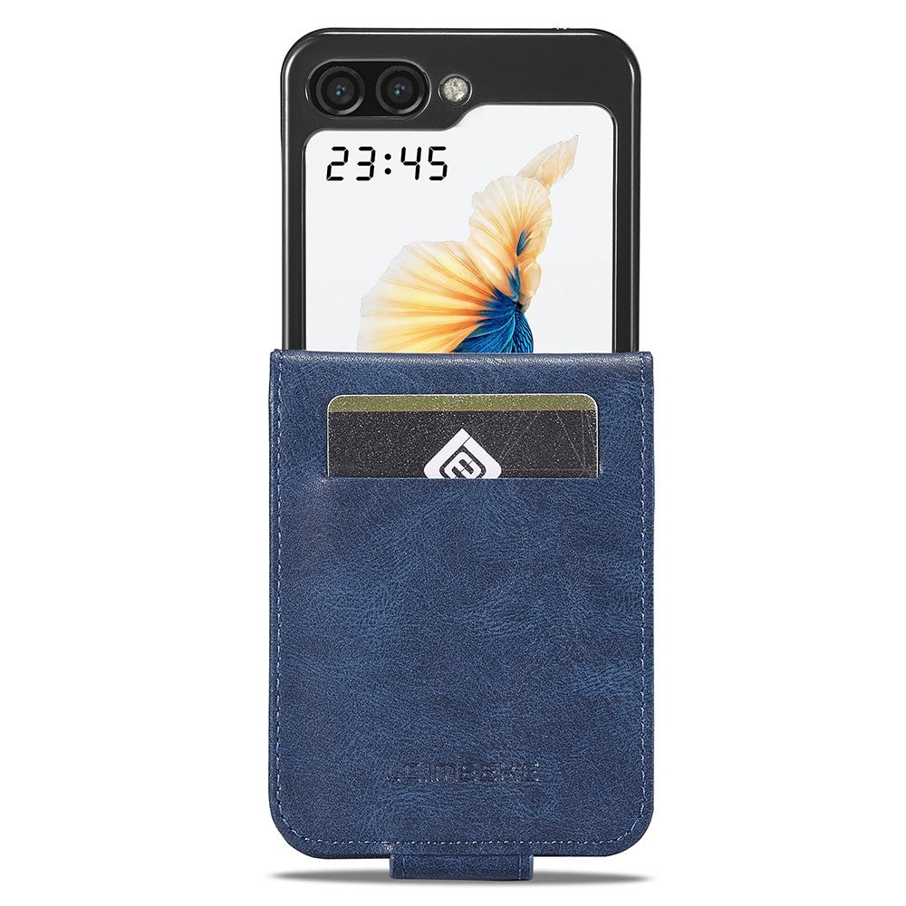 LC.IMEEKE For Samsung Galaxy Z Flip5 5G PU Leather Phone Cover RFID Blocking Card Slot Case
