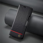 LC.IMEEKE For Samsung Galaxy Z Fold4 5G Leather Wallet Case Stand Carbon Fiber Texture Phone Cover