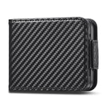 LC.IMEEKE Läderfodral till Samsung Galaxy Z Flip4 5G, Korthållare med Kolfibertextur