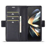 LC.IMEEKE For Samsung Galaxy Z Fold3 5G Carbon Fiber Texture Phone Leather Case Wallet Stand Cover