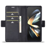 LC.IMEEKE For Samsung Galaxy Z Fold5 5G Phone Leather Cover Carbon Fiber Texture Stand Wallet Case
