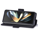LC.IMEEKE For Samsung Galaxy Z Fold5 5G Phone Leather Cover Carbon Fiber Texture Stand Wallet Case