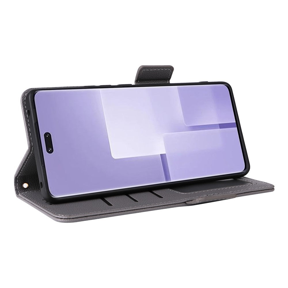 Xiaomi Civi 3 5G Plånboksfodral PU-läder Litchi-textur Stativskyddande fodral med handrem