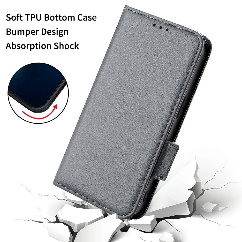 Xiaomi Civi 3 5G Plånboksfodral PU-läder Litchi-textur Stativskyddande fodral med handrem