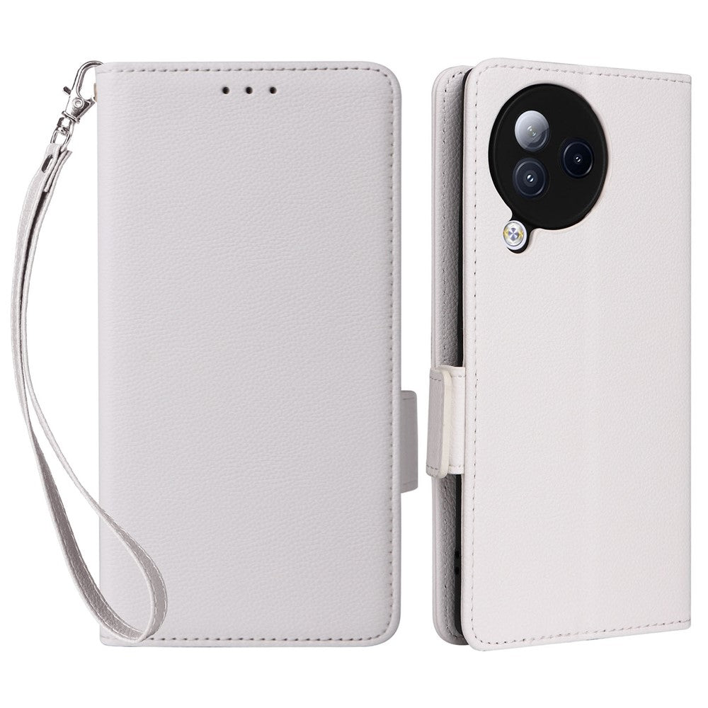 Xiaomi Civi 3 5G Plånboksfodral PU-läder Litchi-textur Stativskyddande fodral med handrem