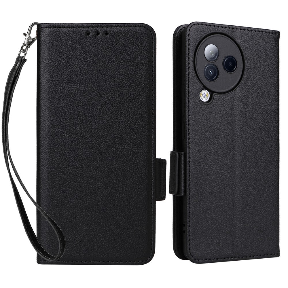 Xiaomi Civi 3 5G Plånboksfodral PU-läder Litchi-textur Stativskyddande fodral med handrem
