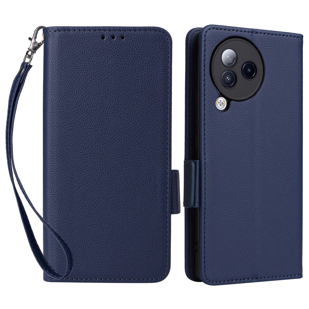Xiaomi Civi 3 5G Plånboksfodral PU-läder Litchi-textur Stativskyddande fodral med handrem