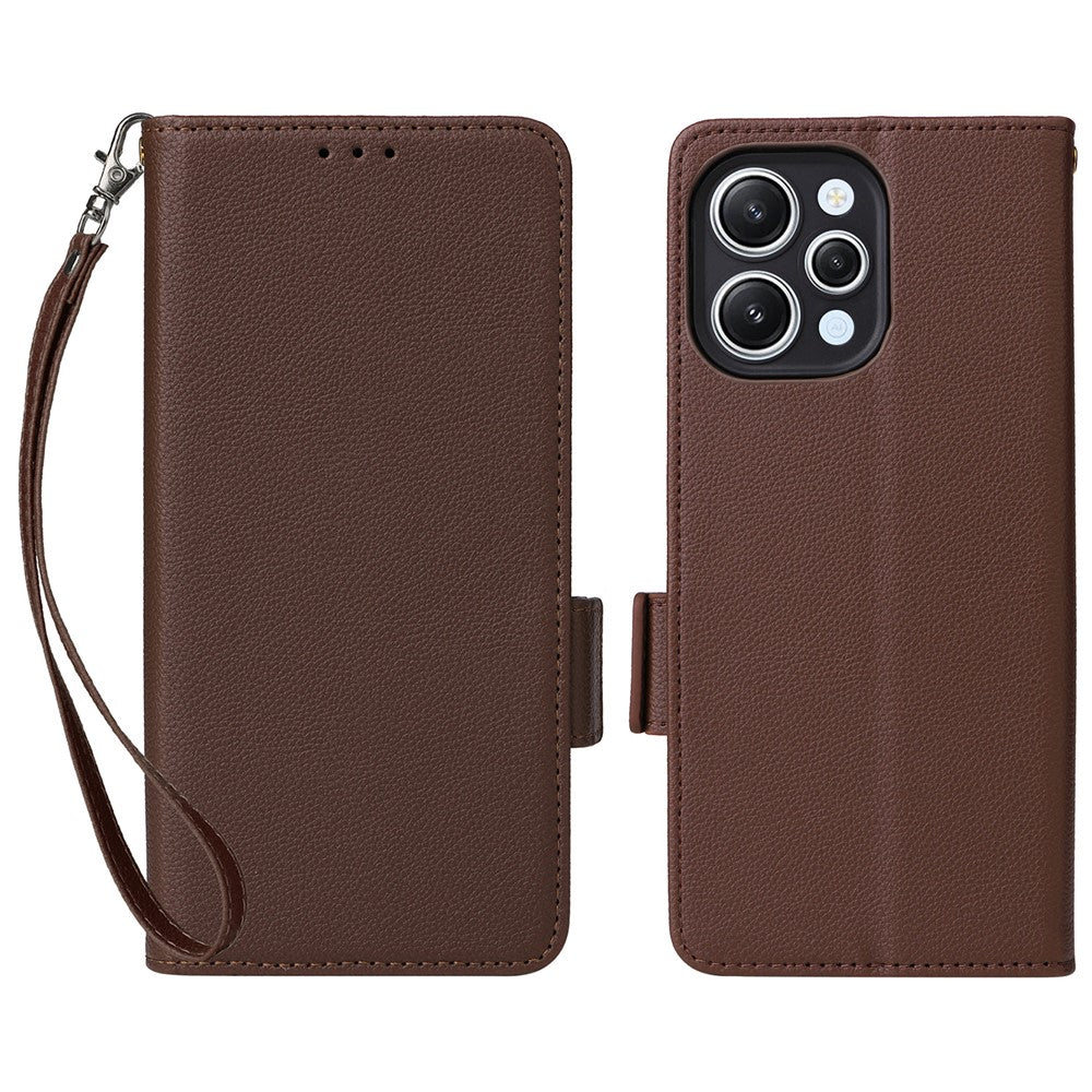 Xiaomi Redmi 12 4G / 12 5G (Global) / Note 12R 5G / Poco M6 Pro 5G Litchi Texture Stand Phone Case Anti-fall PU Leather Fold Cover