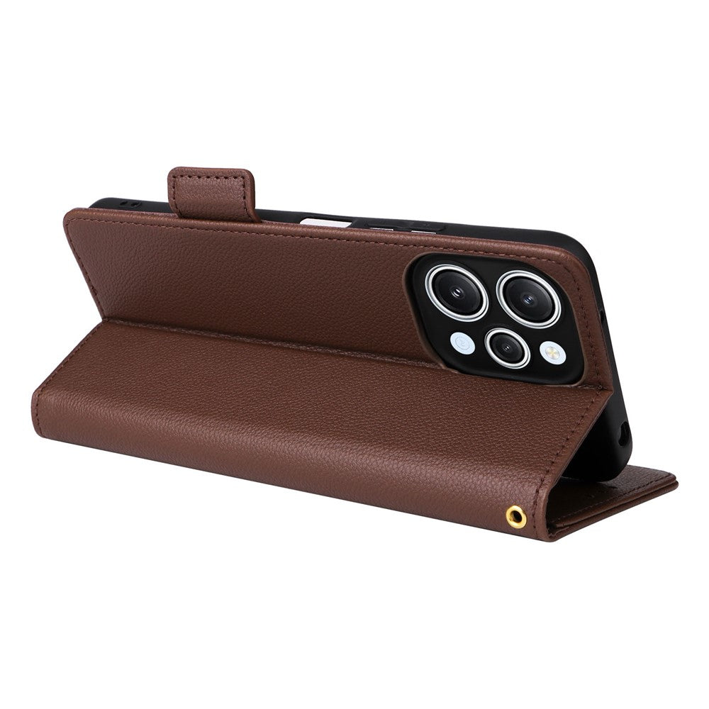 Xiaomi Redmi 12 4G / 12 5G (Global) / Note 12R 5G / Poco M6 Pro 5G Litchi Texture Stand Phone Case Anti-fall PU Leather Fold Cover