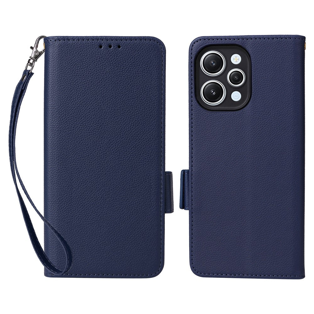 Xiaomi Redmi 12 4G / 12 5G (Global) / Note 12R 5G / Poco M6 Pro 5G Litchi Texture Stand Phone Case Anti-fall PU Leather Fold Cover