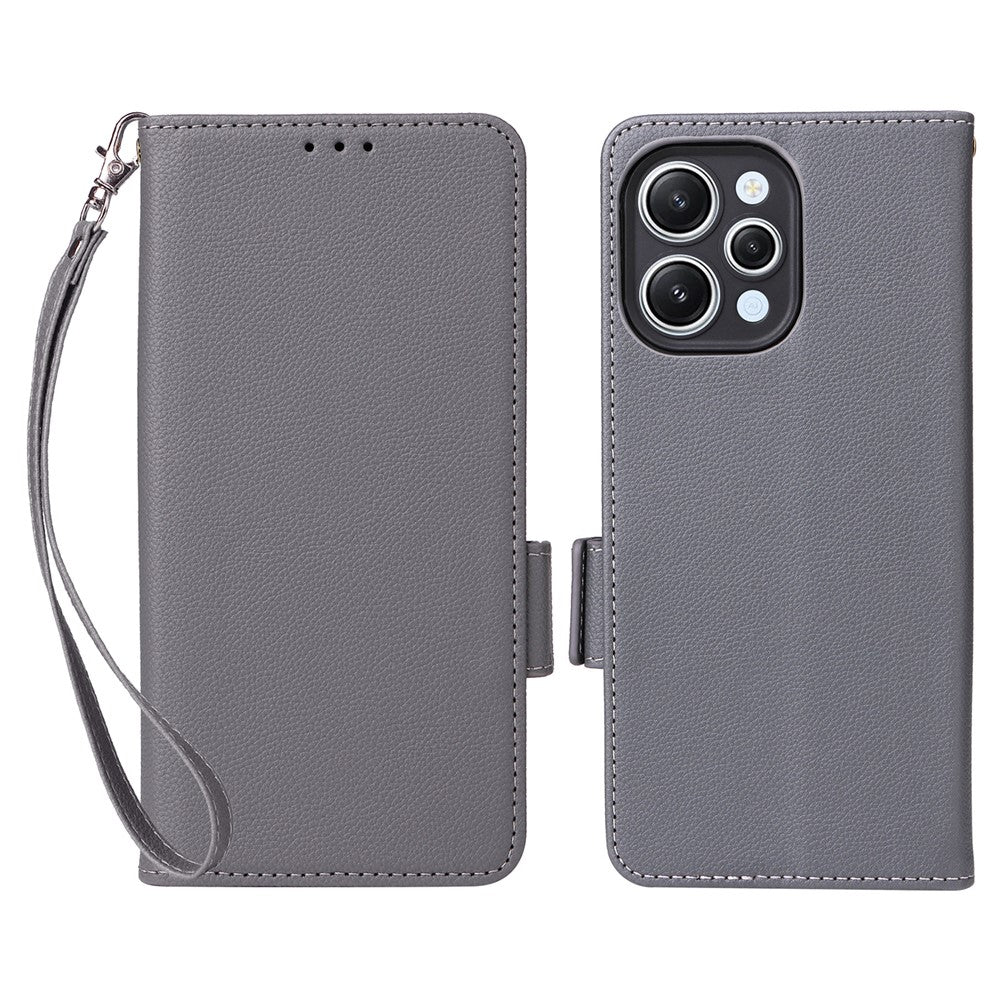 Xiaomi Redmi 12 4G / 12 5G (Global) / Note 12R 5G / Poco M6 Pro 5G Litchi Texture Stand Phone Case Anti-fall PU Leather Fold Cover