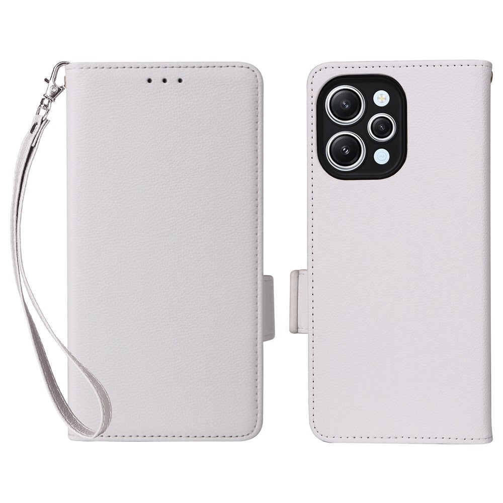 Xiaomi Redmi 12 4G / 12 5G (Global) / Note 12R 5G / Poco M6 Pro 5G Litchi Texture Stand Phone Case Anti-fall PU Leather Fold Cover