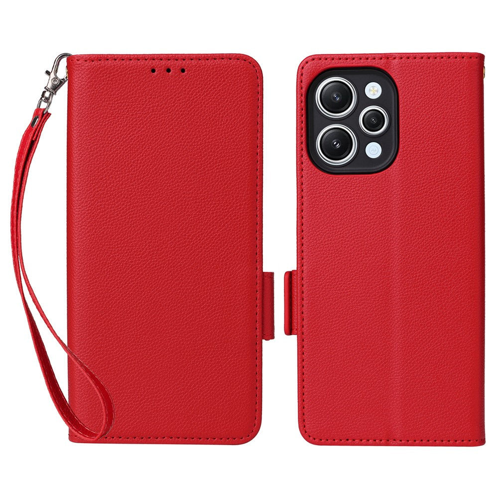 Xiaomi Redmi 12 4G / 12 5G (Global) / Note 12R 5G / Poco M6 Pro 5G Litchi Texture Stand Phone Case Anti-fall PU Leather Fold Cover