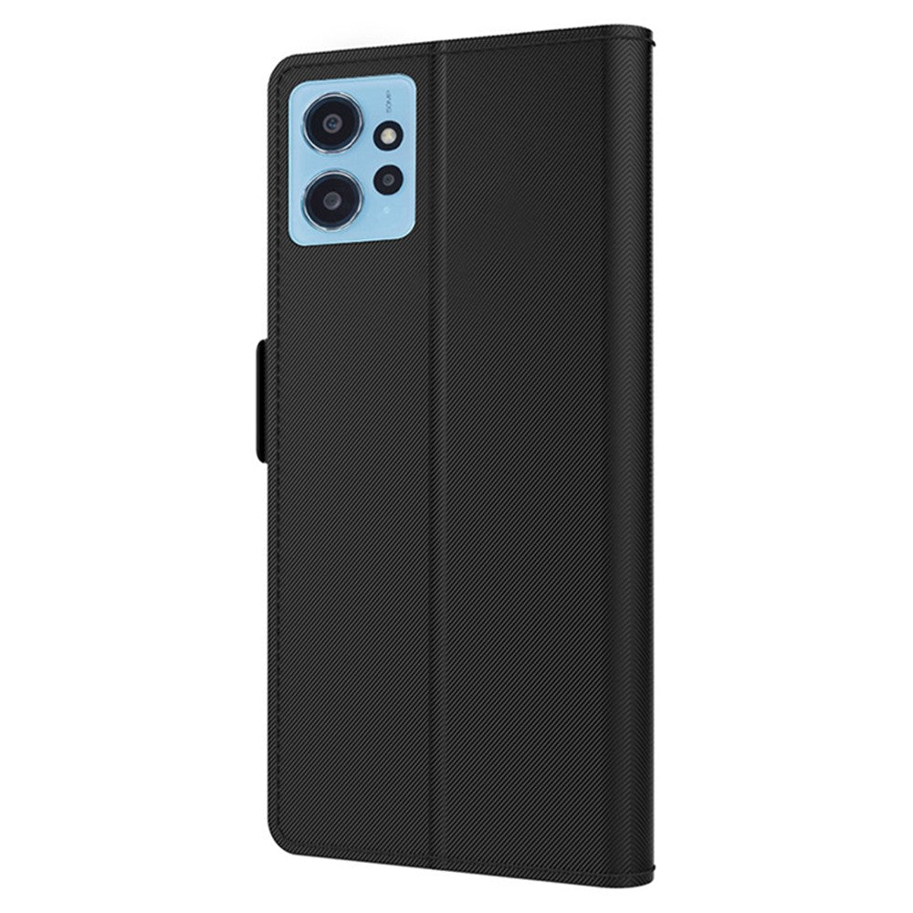 Silky Feeling Leather Case For Xiaomi Redmi Note 12 4G , Phone Stand Built-in Mirror Card Holder Shell Cover
