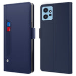 Silkeslent läderfodral för Xiaomi Redmi Note 12 4G, mobilställ med inbyggd spegel och korthållare.