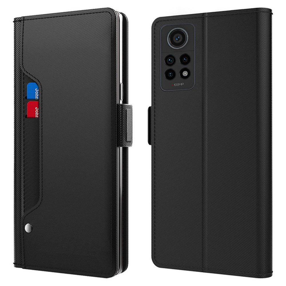 Xiaomi Redmi Note 12 Pro 4G / Redmi Note 11 Pro 4G (MediaTek) / 5G (Qualcomm) PU-läderfodral med spegeldesign, korthållare