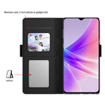 PU Leather Mobile Phone Case for Oppo A78 5G , Built-in Mirror Card Holder Phone Stand Cover Shell