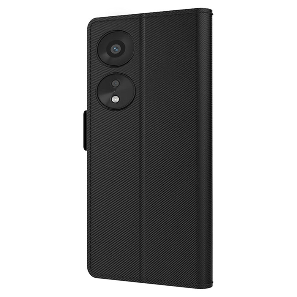 PU Leather Mobile Phone Case for Oppo A78 5G , Built-in Mirror Card Holder Phone Stand Cover Shell