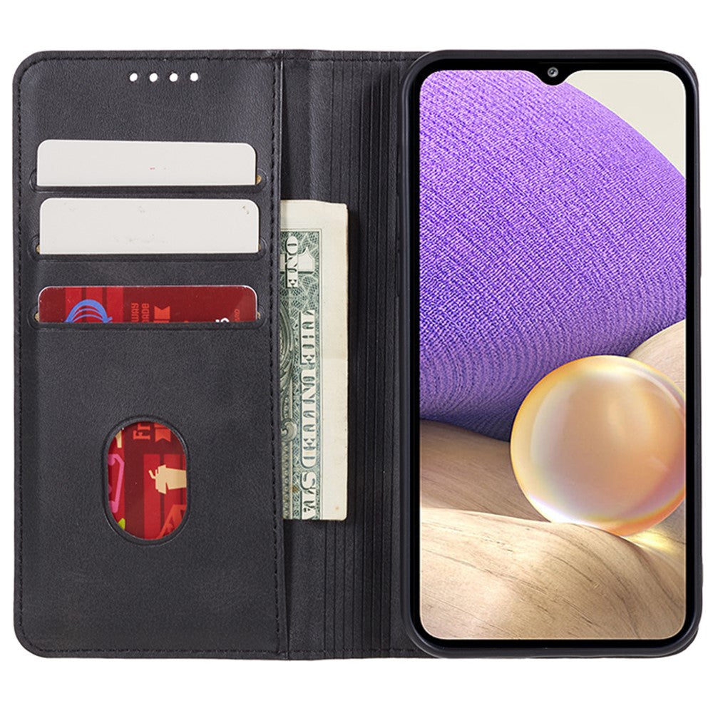 For Samsung Galaxy A25 5G (Global) (161.0 x 76.5 x 8.3mm) Wallet Calf Texture Phone Case Shockproof PU Leather Shell Flip Stand Cover