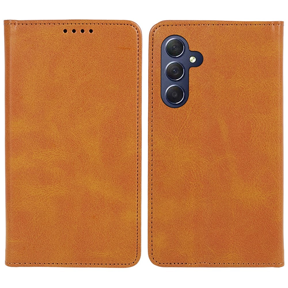 For Samsung Galaxy A25 5G (Global) (161.0 x 76.5 x 8.3mm) Wallet Calf Texture Phone Case Shockproof PU Leather Shell Flip Stand Cover